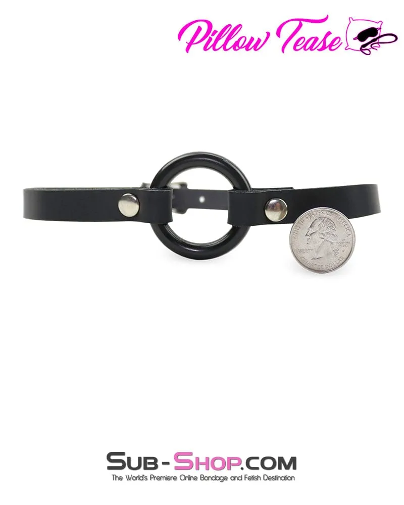 1442A-SM-SIS      Pretty Sissy Slave Hussy Smooth Plastic Ring Sissy Bimbo Gag. Small Ring