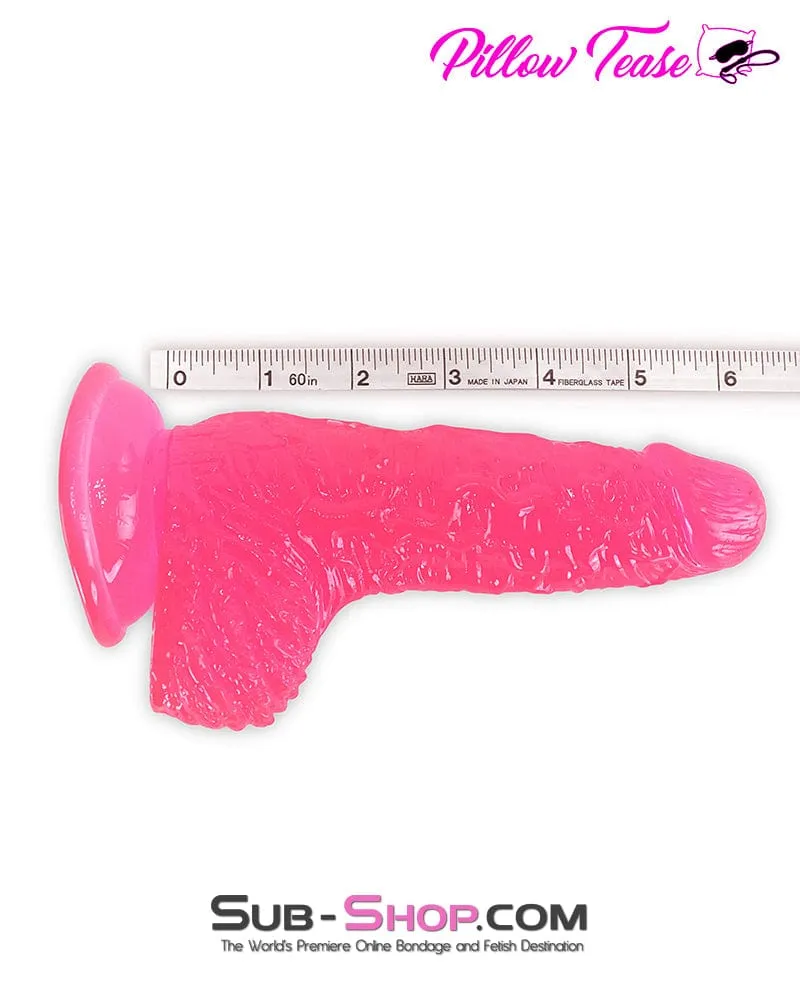 1676DL      Crystal Pleasure Transparent Pink Realistic 7 Suction Cup Dildo