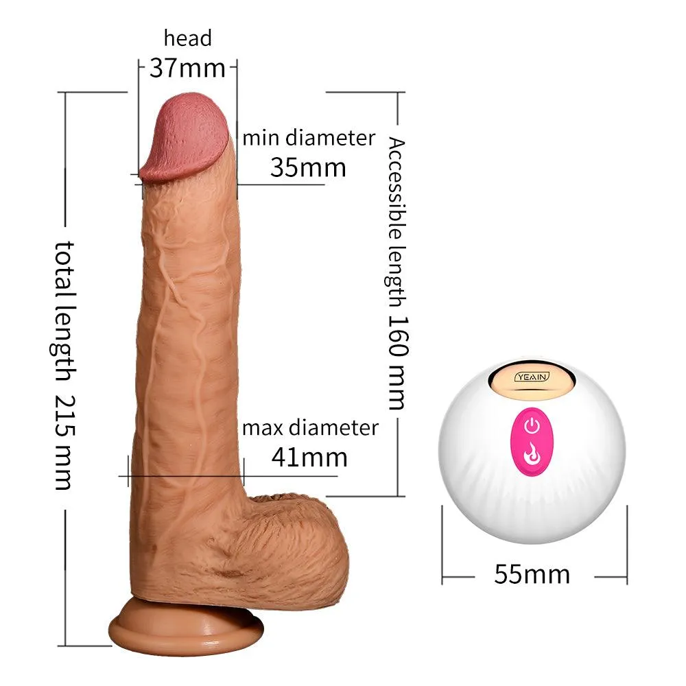 42 Celsius Heating Realistic Dildos 10 Frequency 6 Speeds Thrusting Dildo Vibrator
