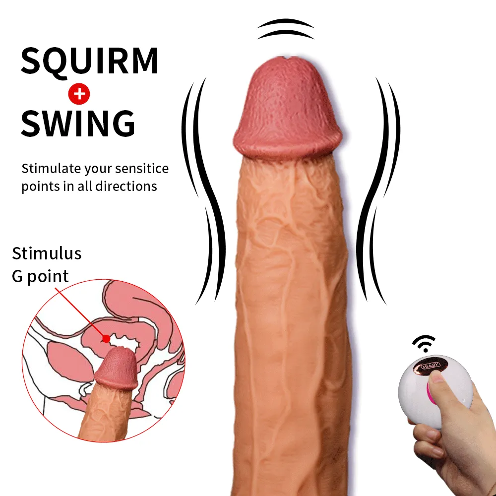 42 Celsius Heating Realistic Dildos 10 Frequency 6 Speeds Thrusting Dildo Vibrator