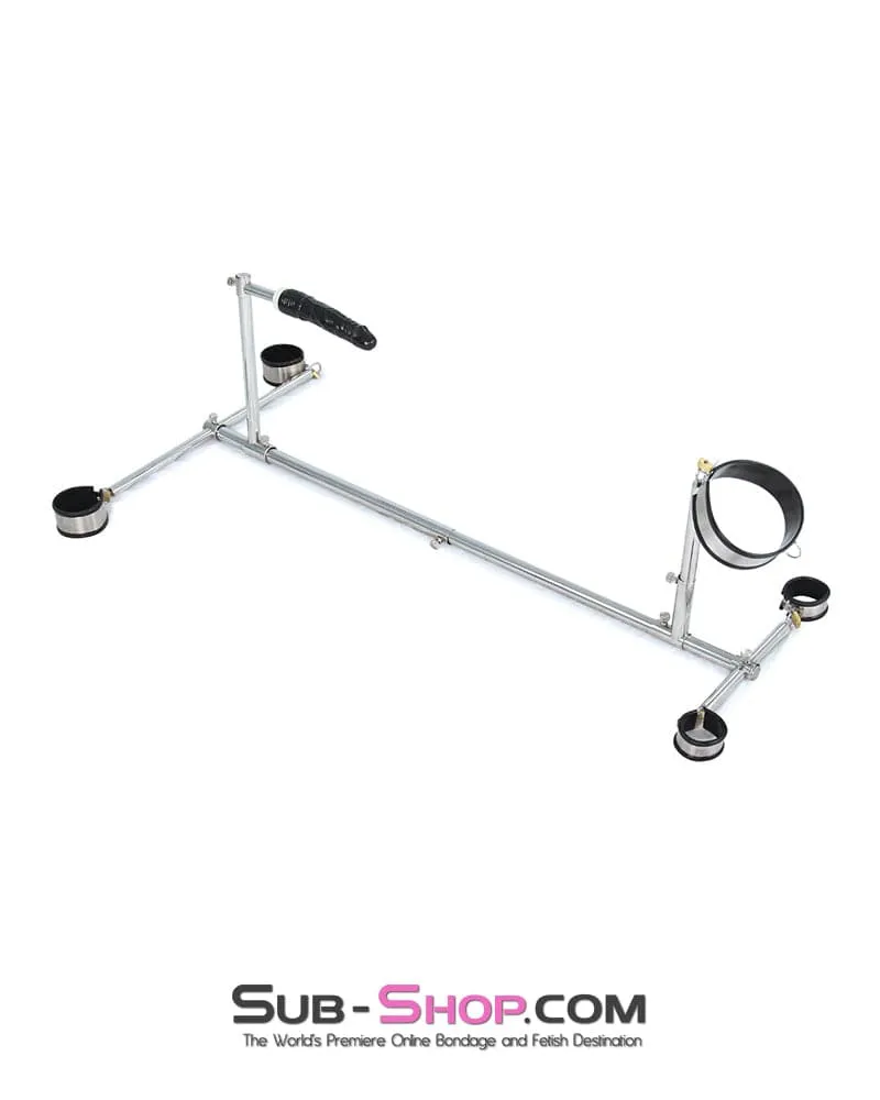 6916M      Dildo Stockade with Rubber Lined Collar. Wrist and Ankle Cuffs