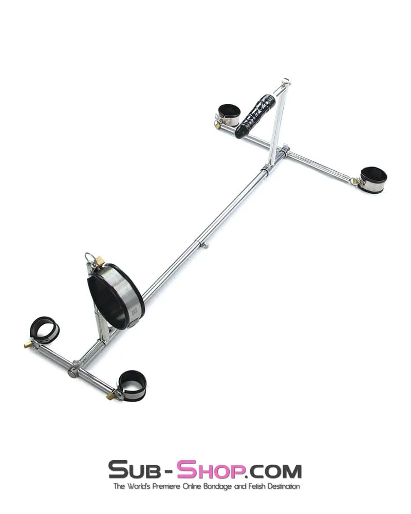 6916M      Dildo Stockade with Rubber Lined Collar. Wrist and Ankle Cuffs
