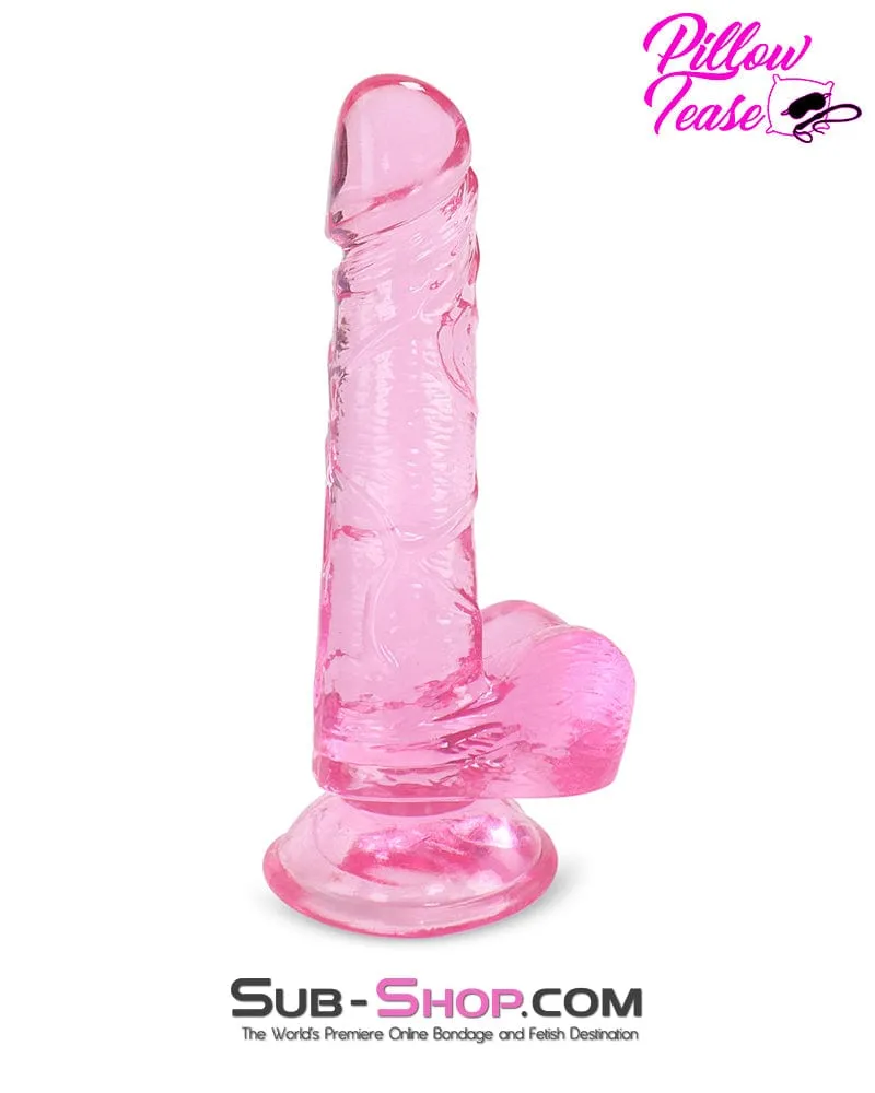 7102DL      Crystal Pleasure Transparent Pink Realistic 7.5 Suction Cup Dildo