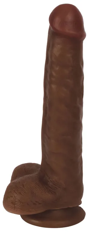 8 Slim Dildo With Balls - Chocolate