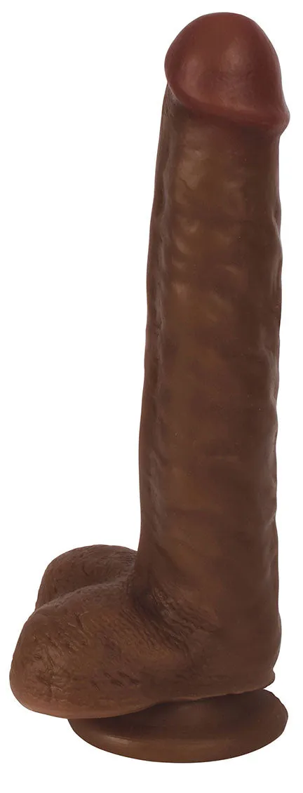 8 Slim Dildo With Balls - Chocolate