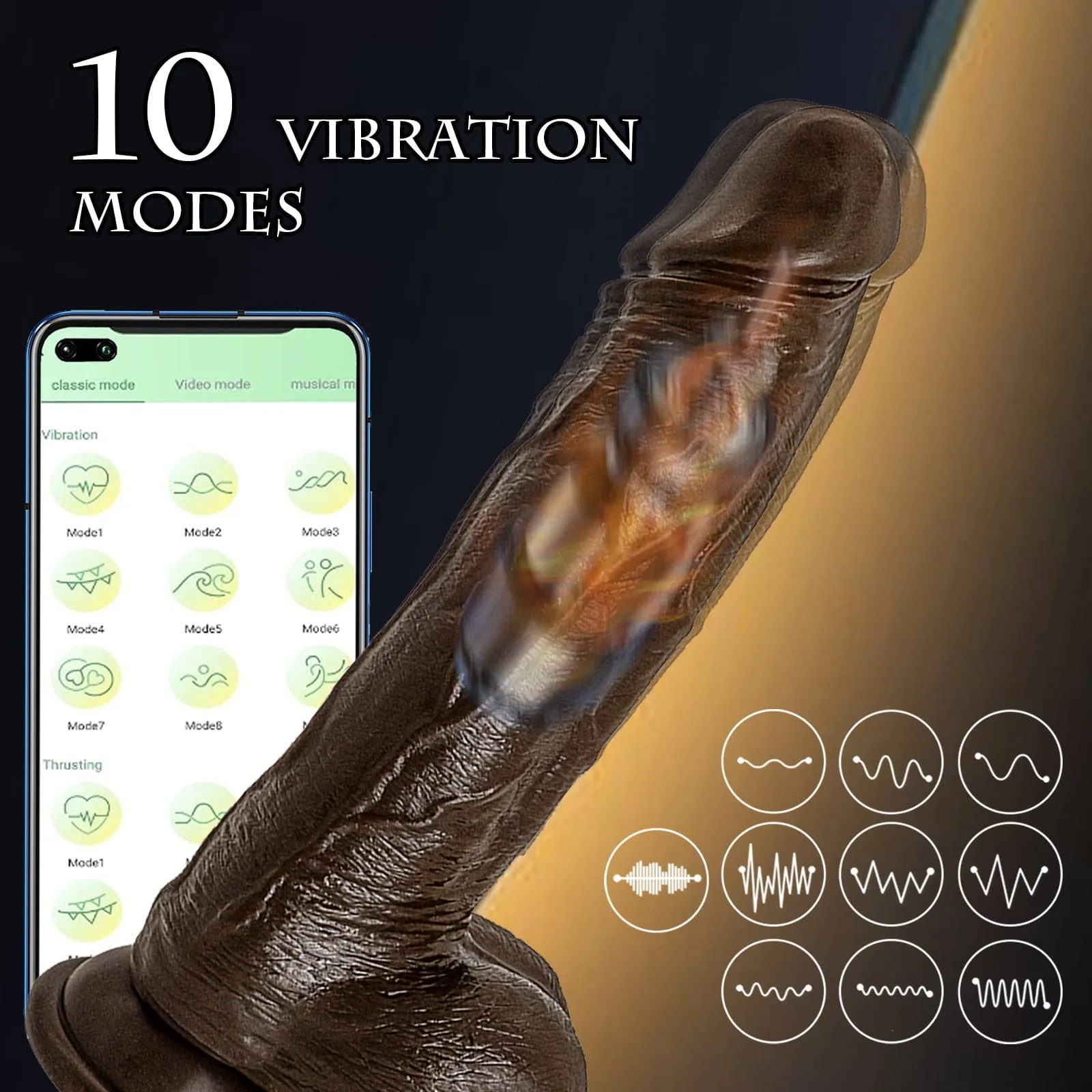8.6-In Vibrating Thrusting Swing Thick Long Lifelike Dildo With Remote Control