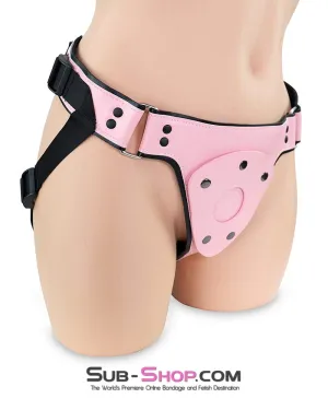 8873DL      Femme Domme Pink and Black Strap on Harness