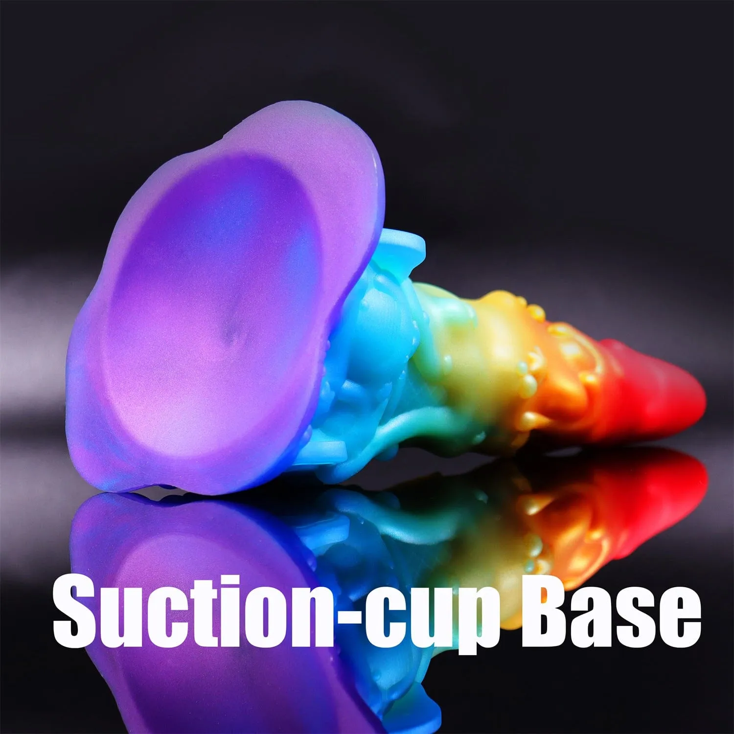 AIMITEX 7.48-inch Rainbow Ice Cream Liquid Silicone Fantasy Dildo Masturbation Massager