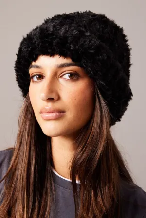 Black Fluffy Beanie