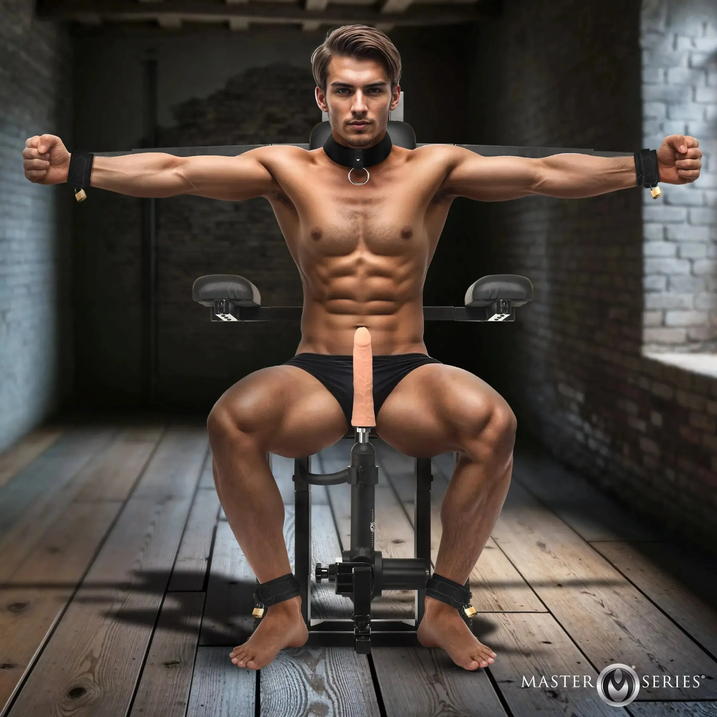 Bondage Furniture Enforcer BDSM Chair with Sex Machine