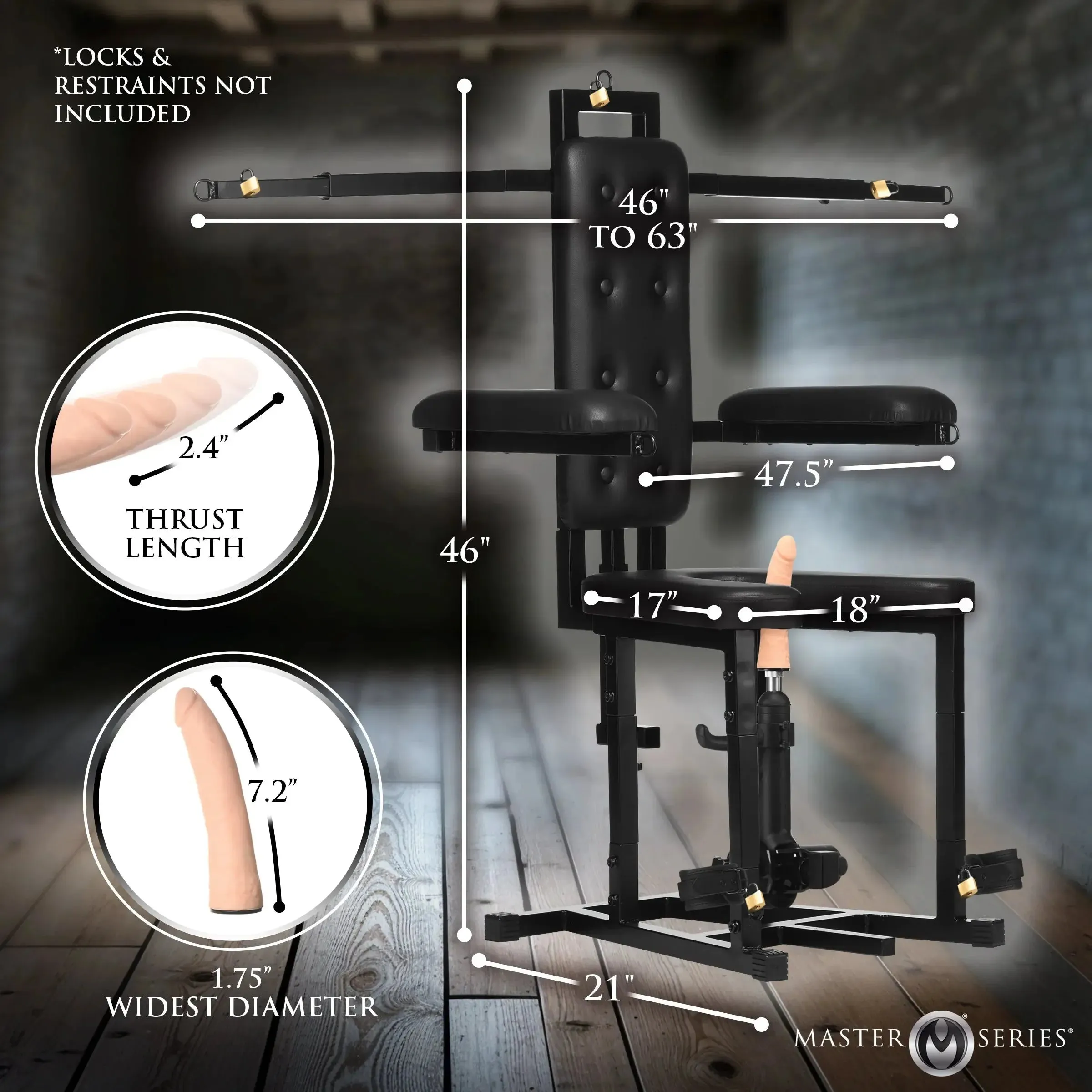 Bondage Furniture Enforcer BDSM Chair with Sex Machine