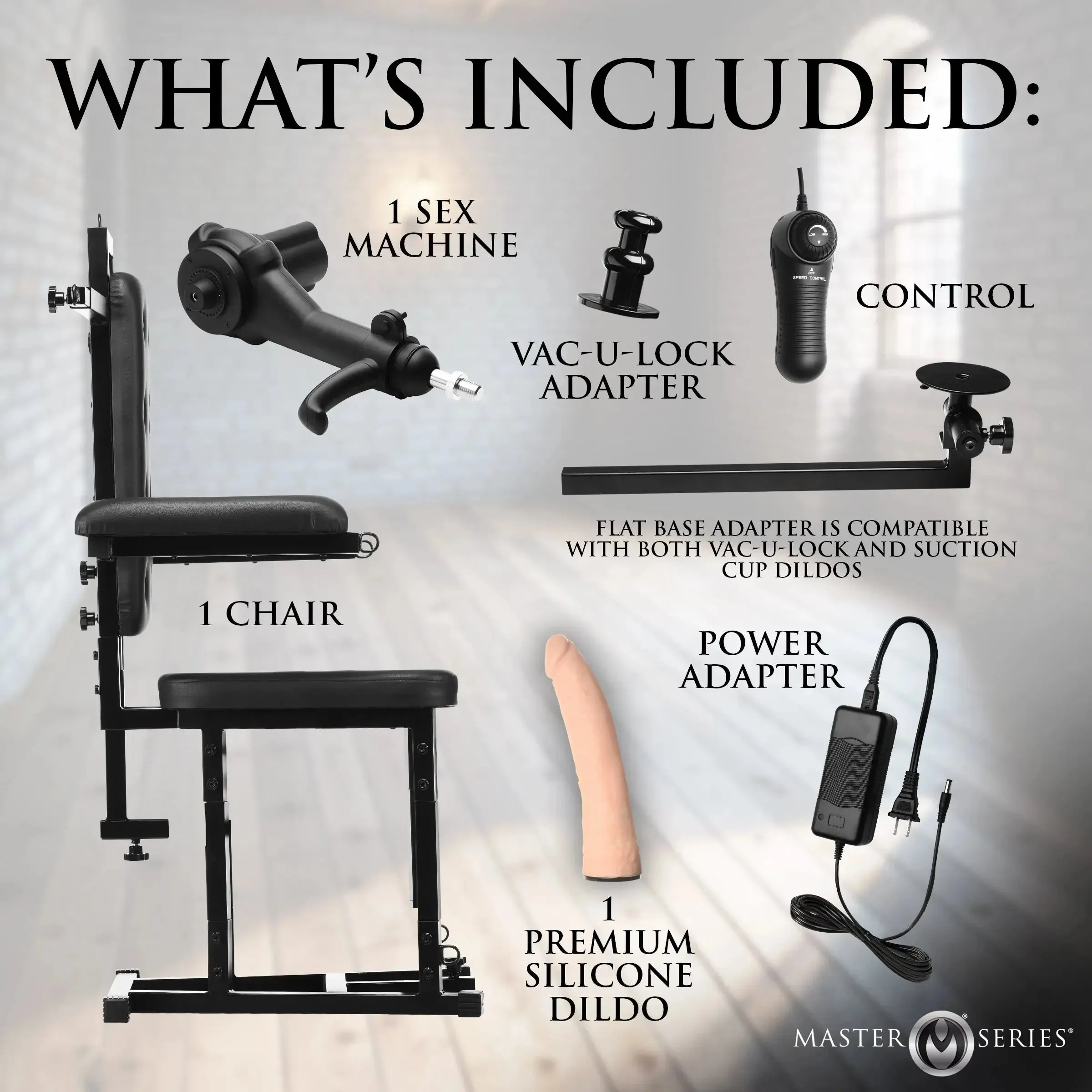 Bondage Furniture Enforcer BDSM Chair with Sex Machine