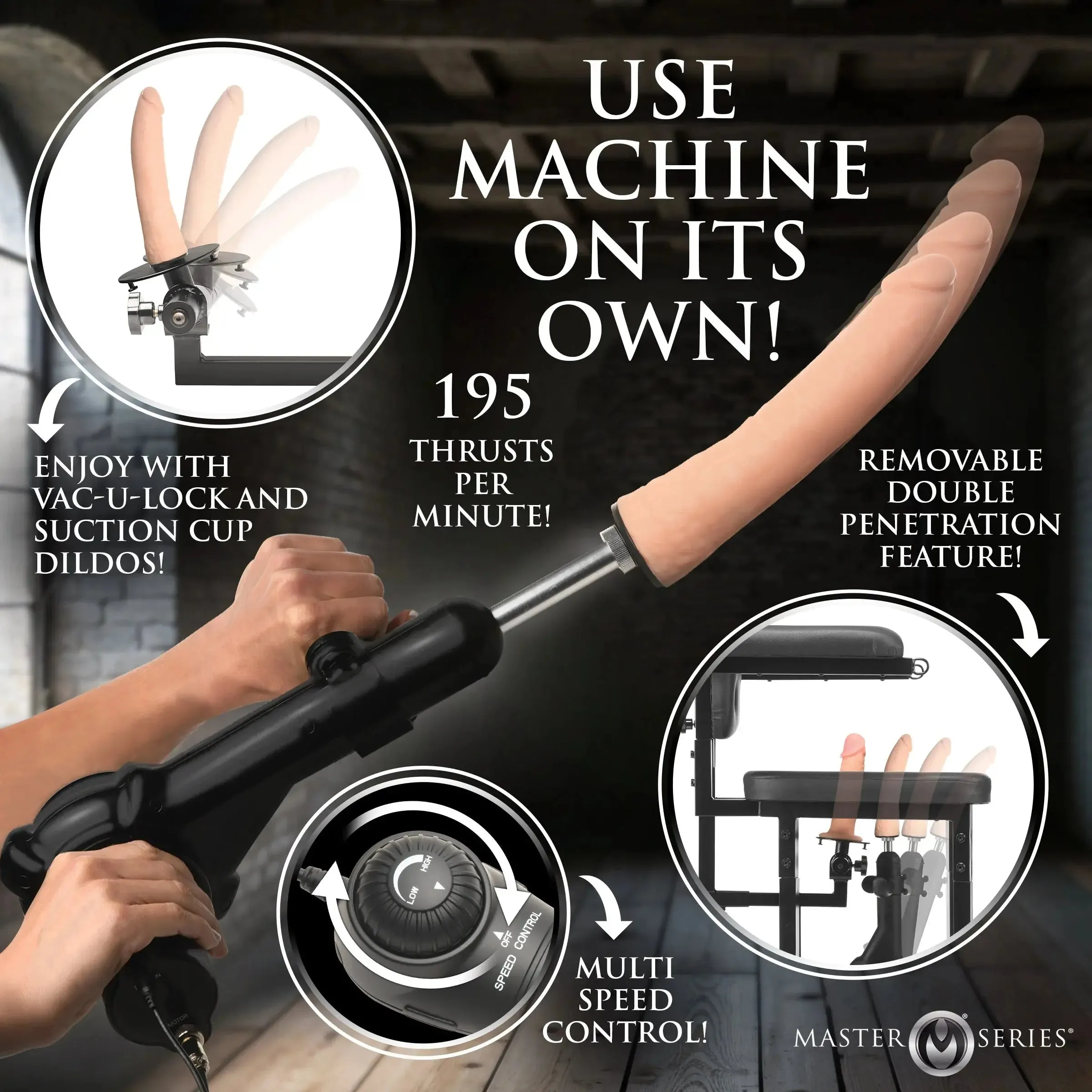Bondage Furniture Enforcer BDSM Chair with Sex Machine