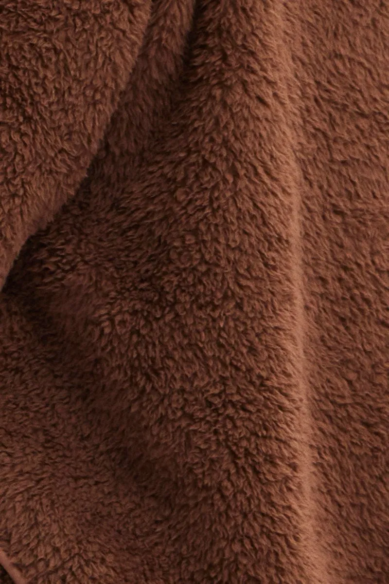 Brown Fluffy PJ Fleece Cosy Pyjama Set