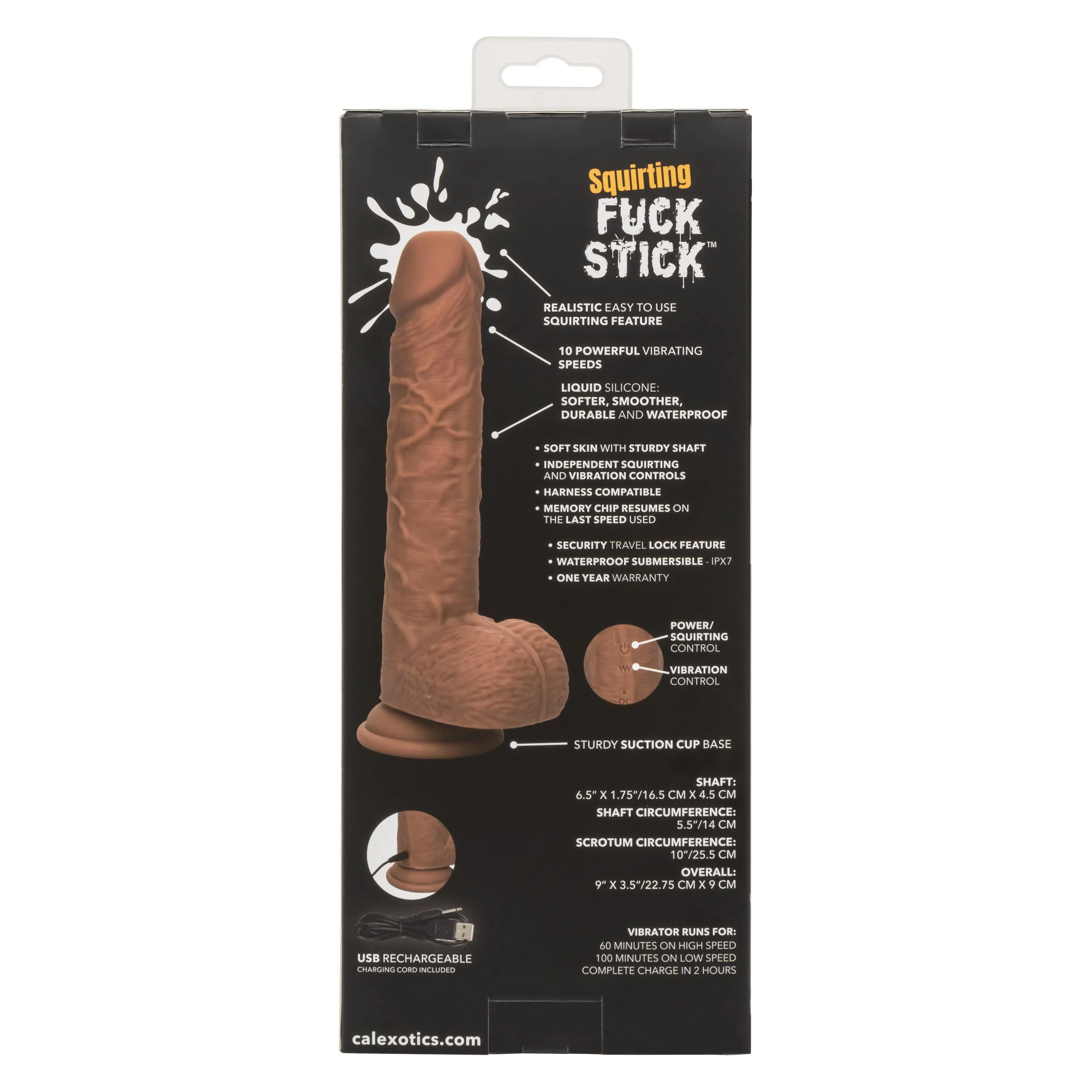 California Exotics - Squirting Fuck Stick Silicone Realistic Dildo Vibrator 8.95