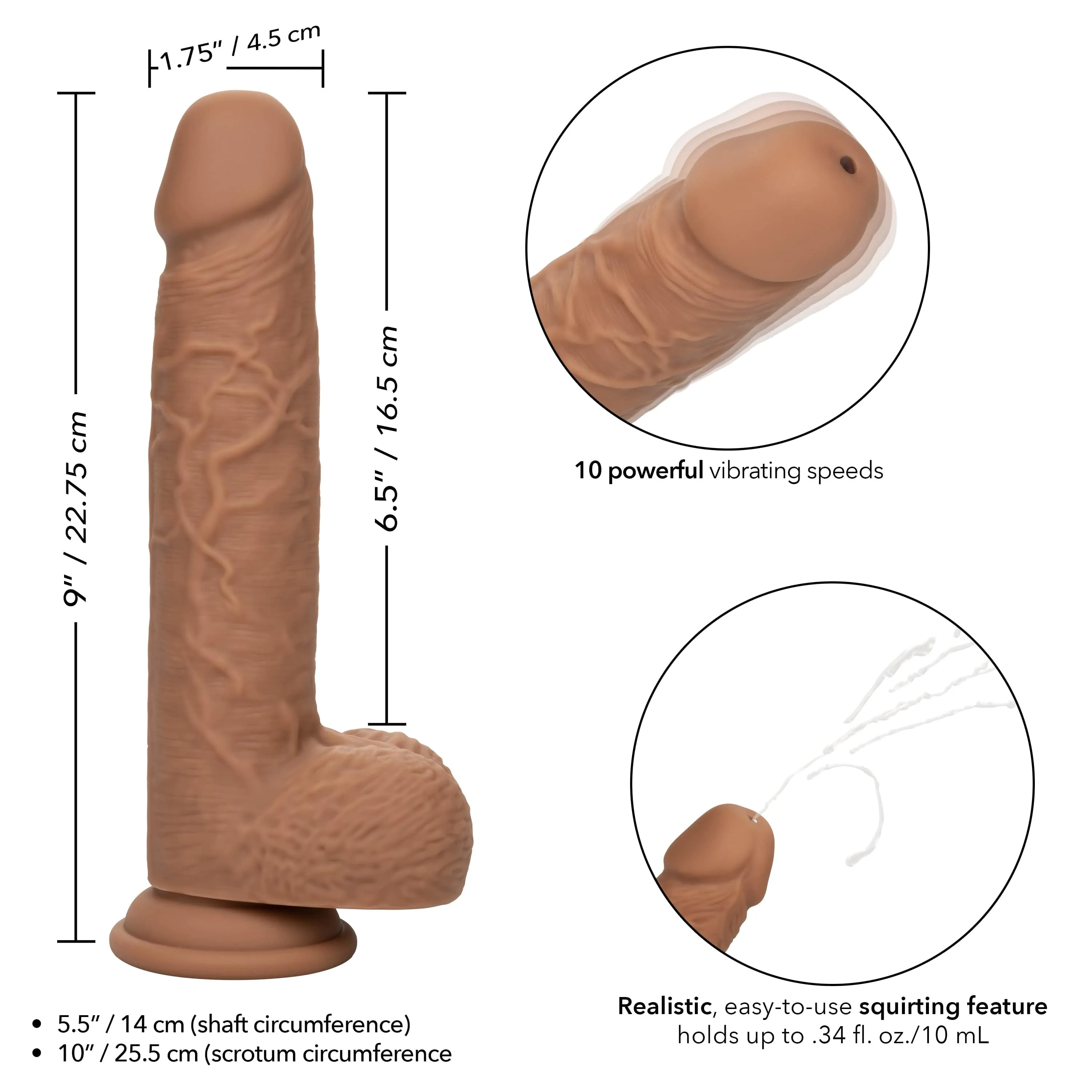 California Exotics - Squirting Fuck Stick Silicone Realistic Dildo Vibrator 8.95