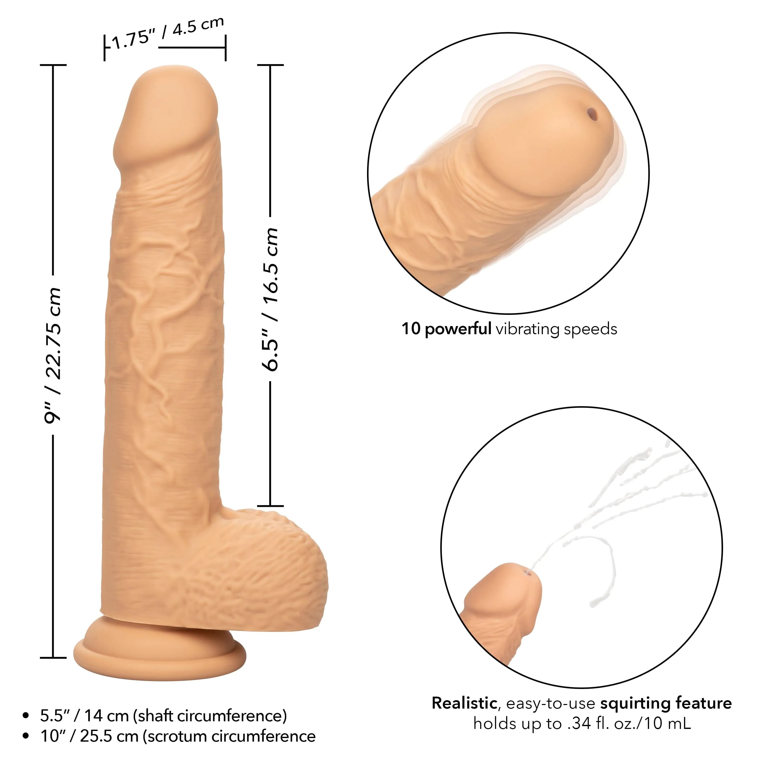California Exotics - Squirting Fuck Stick Silicone Realistic Dildo Vibrator 8.95
