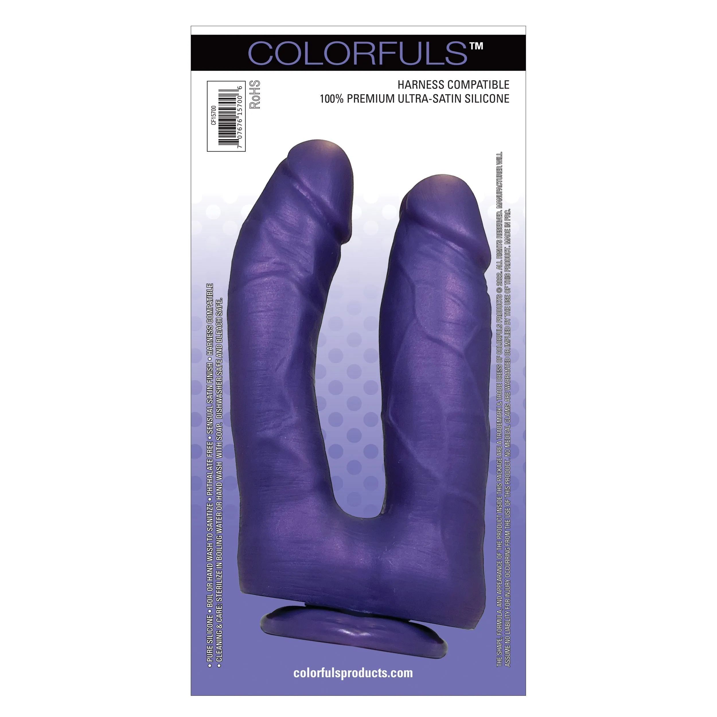 Colorfuls Shades of Silk 6.5 in Dual Purple Dildo
