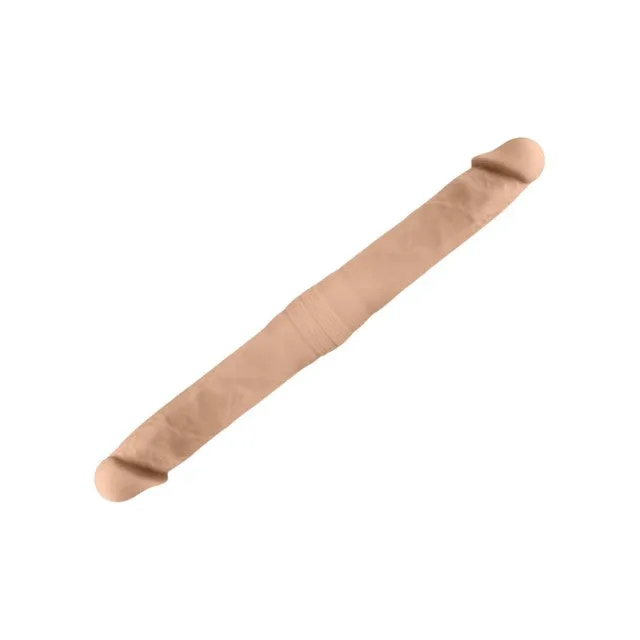 Dildo dublu SILEX-D Double Dong S Size. pentru dublă penetrare. reactiv la căldură. lungime 38.5 cm. culoarea pielii