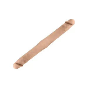 Dildo dublu SILEX-D Double Dong S Size. pentru dublă penetrare. reactiv la căldură. lungime 38.5 cm. culoarea pielii