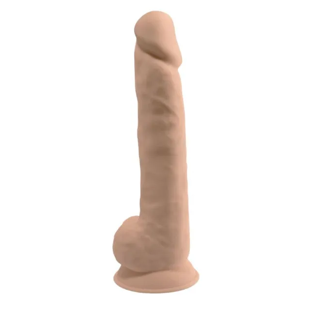 Dildo SILEX-D 15 Model 1. design realist cu testicule. reactiv la căldură. bază cu ventuză. lungime 38 cm. culoarea pielii