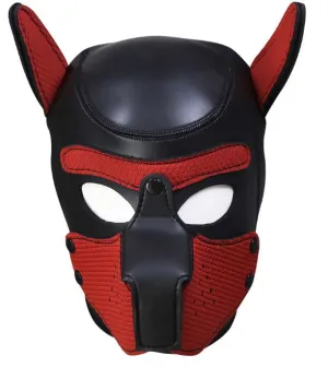 Dog Cosplay Hood Puppy Pet Role Play Mask Red/Black