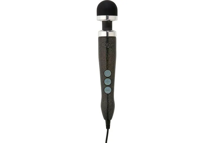 Doxy DIE CAST NUMBER 3 Solid Metal Plug-in Vibrating Wand Massager Disco Black