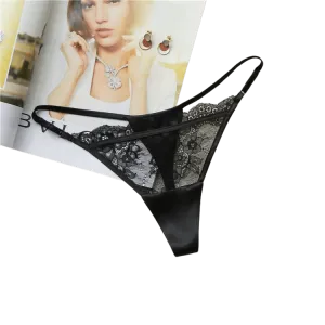 Embroidered Diamond | G String l Ice Silk l Black l OS