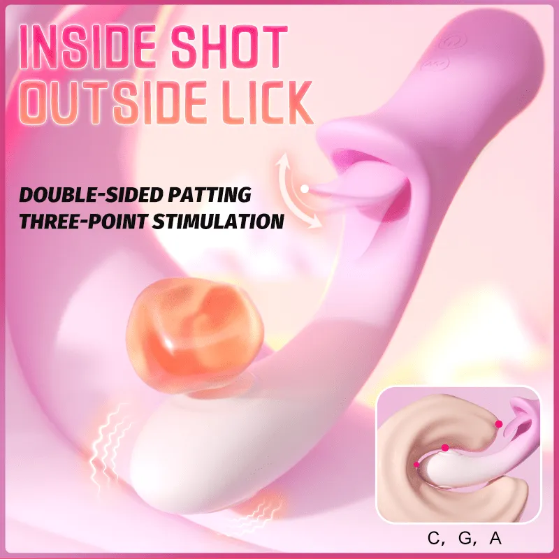 Fancy Pink Female Tongue Licking Masturbation Device Vibrator