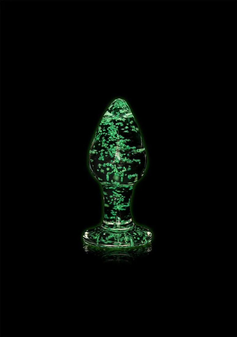 Glass Butt Plug - Glow In The Dark - Medium