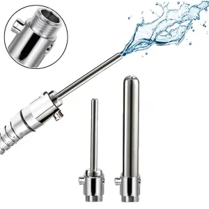 Handheld Metal Anal Douche - Rechangeable Head Enema Colon Bidet Cleaner