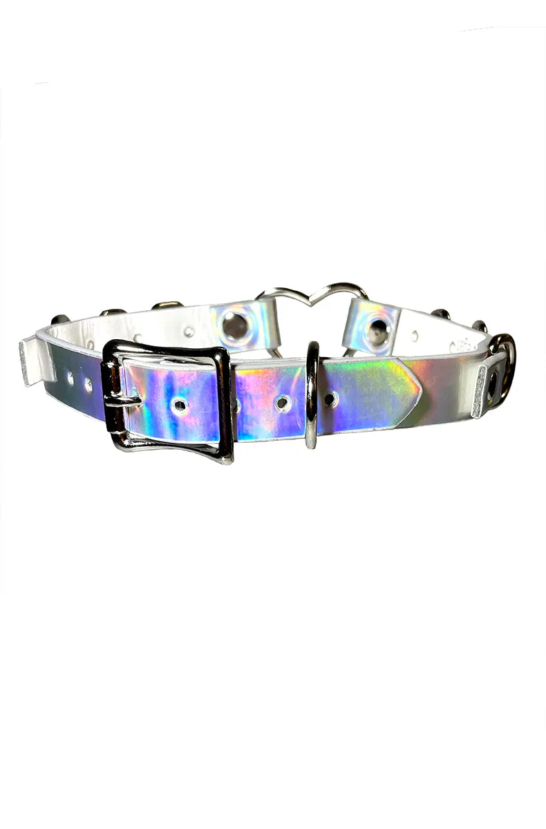 Holographic Heart BDSM Collar