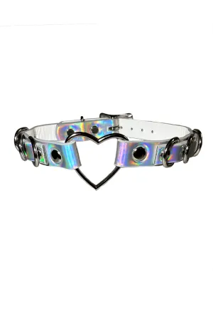 Holographic Heart BDSM Collar