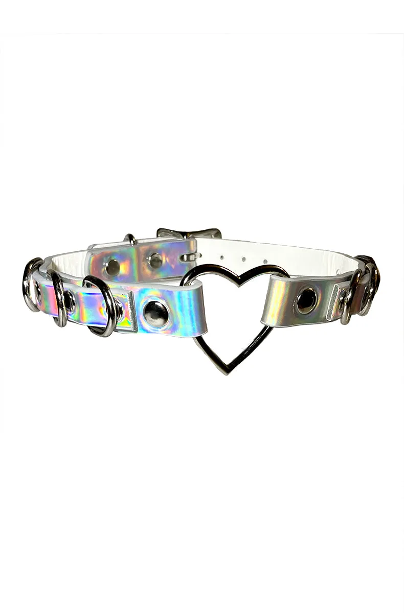Holographic Heart BDSM Collar