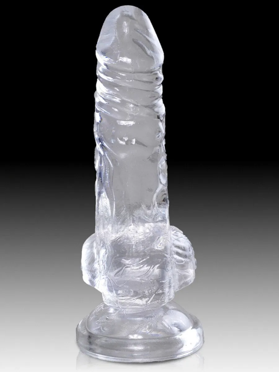 King Cock  6 Cock with Balls Clear