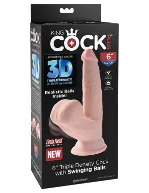 King Cock Plus 6 Triple Density Cock With Swinging Balls