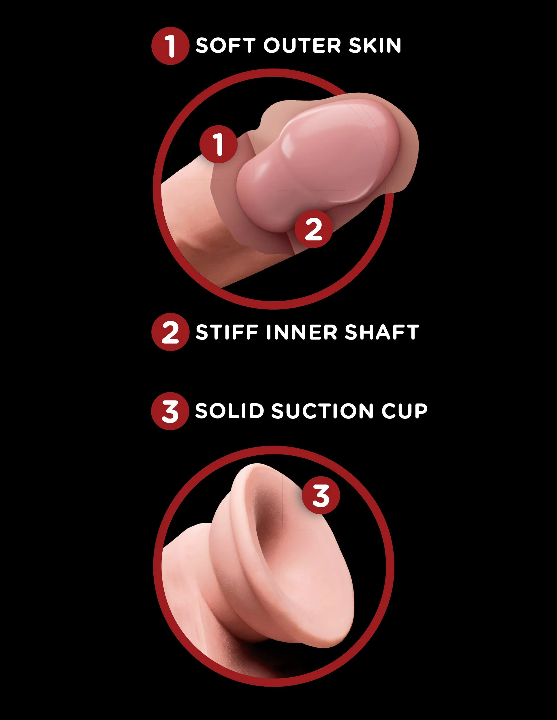 King Cock Plus 6 Triple Density Cock With Swinging Balls