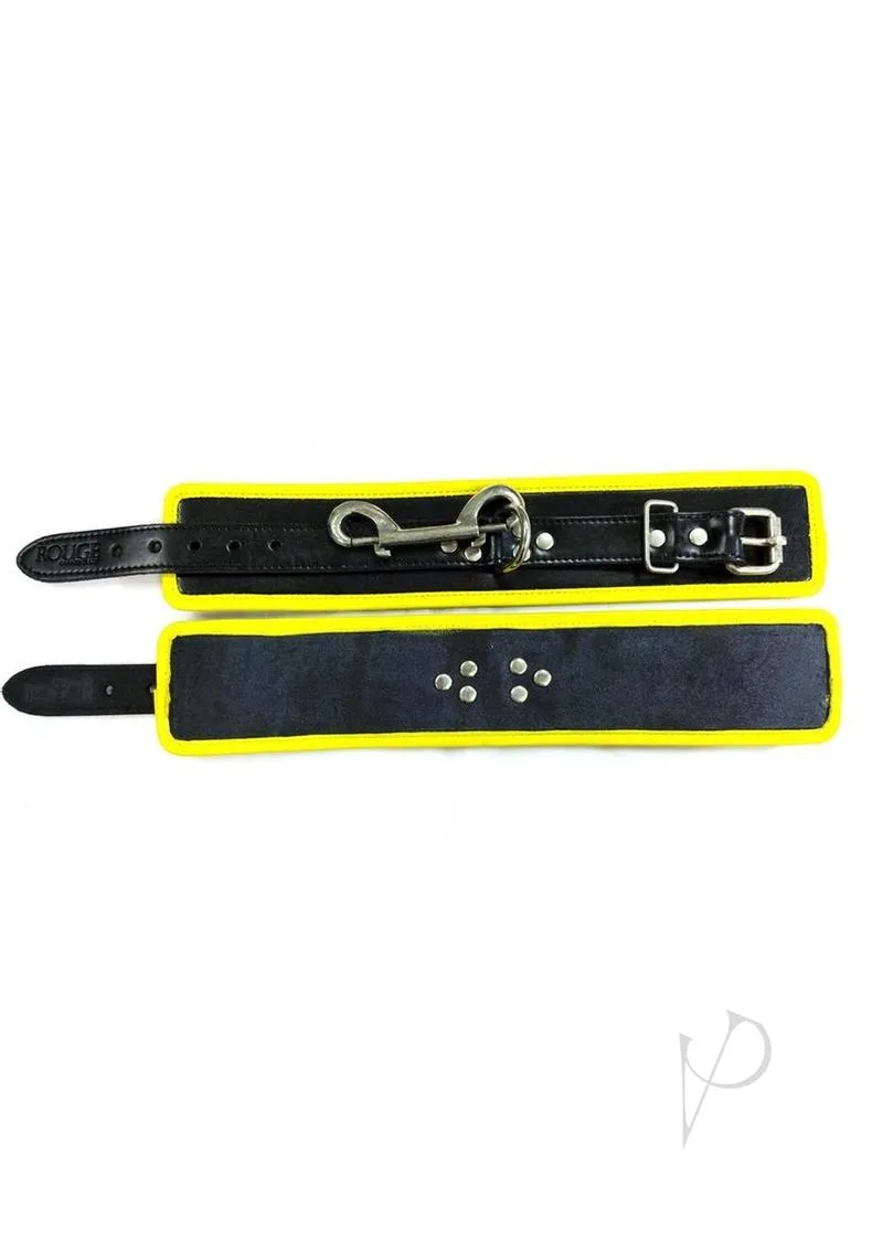 Leather Ankle Cuffs Black/yellow