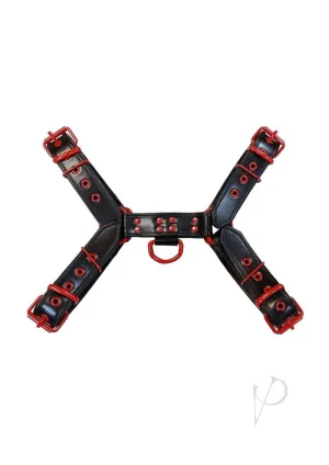 Leather O T Harness Blk/red 2xl