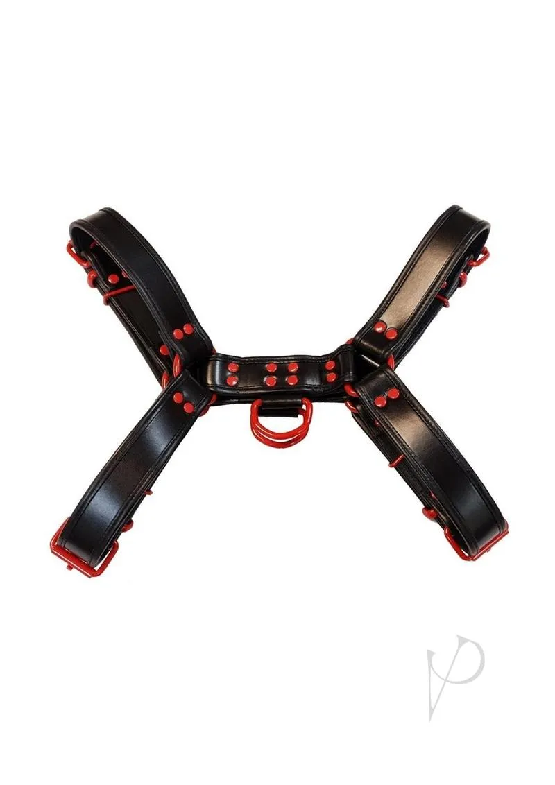 Leather O T Harness Blk/red 2xl