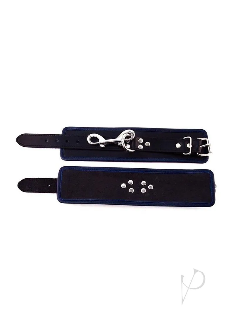Leather Wrist Cuffs Black/blue