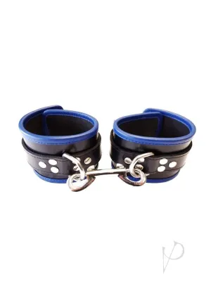 Leather Wrist Cuffs Black/blue