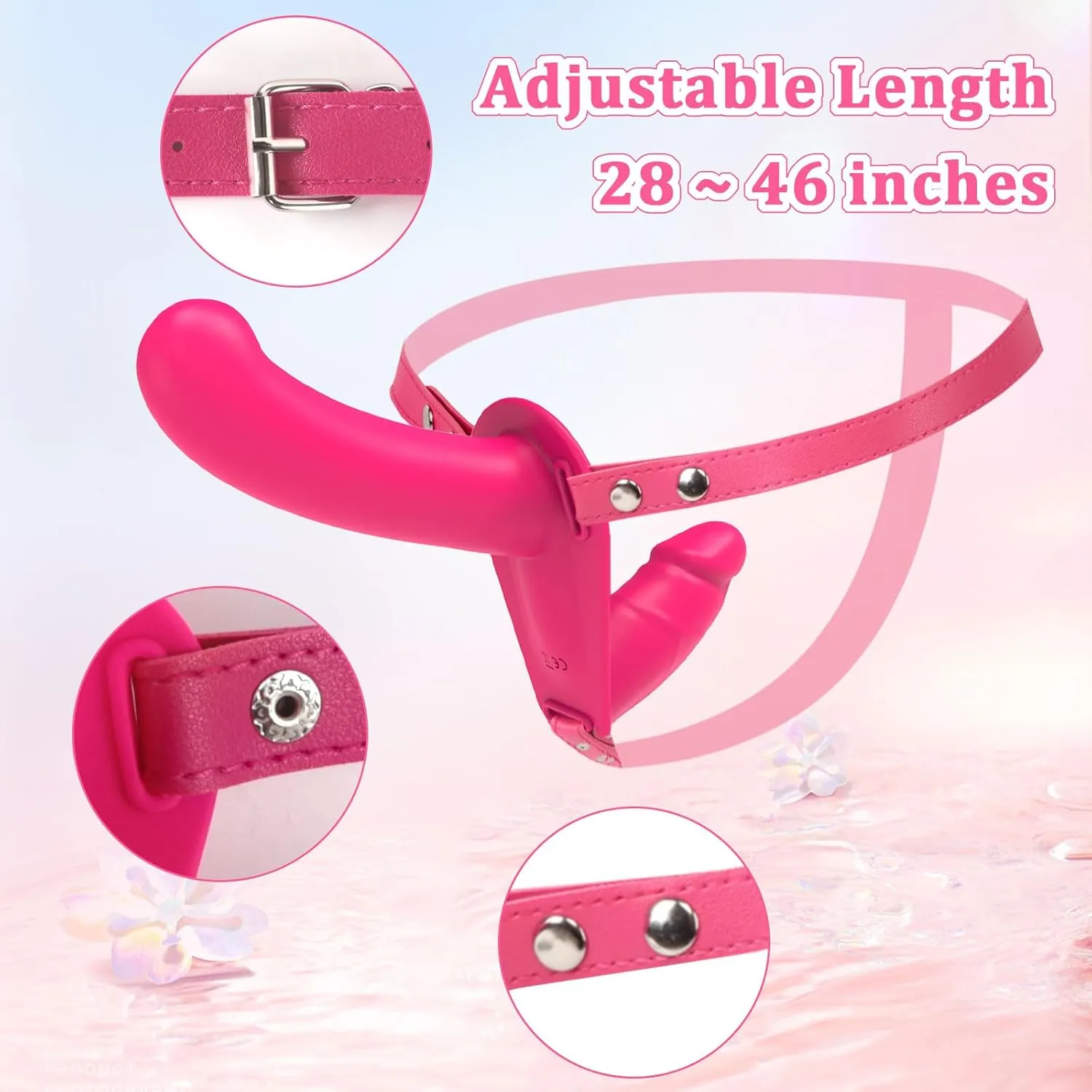 Lesbian Strap-on Dildo Vibrator Double-ended Dildo with Remote Control