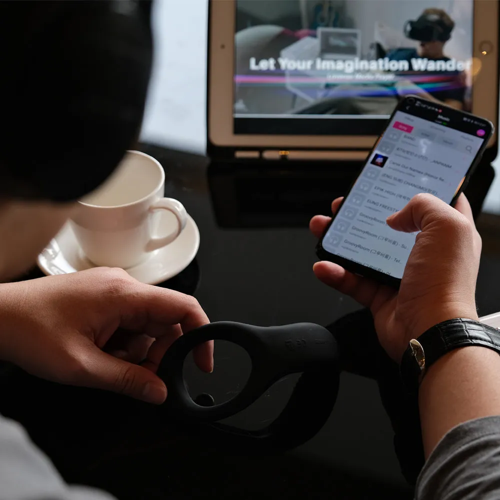 Lovense Diamo Bluetooth Vibrating Cock Ring With Perineal Arm