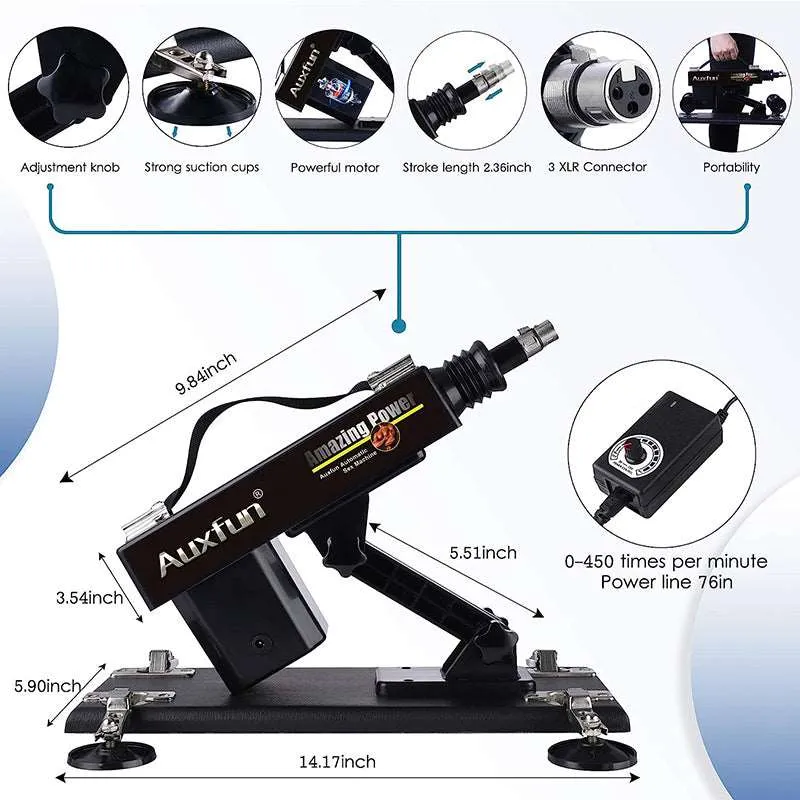 Lurevibe - Automatic Sex Machine Sex Toys Love Machine Device Gun with 6 Attachments