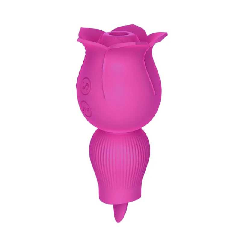 Lurevibe - Rose Sucking and Tongue Vibrator 2 in 1 Rose Toy