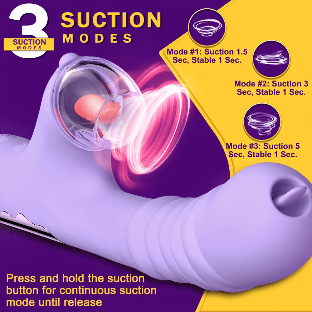 Lurevibe - Small Dinosaur Vibrator Telescopic Tongue Sucking Clit Stimulation Vibrator