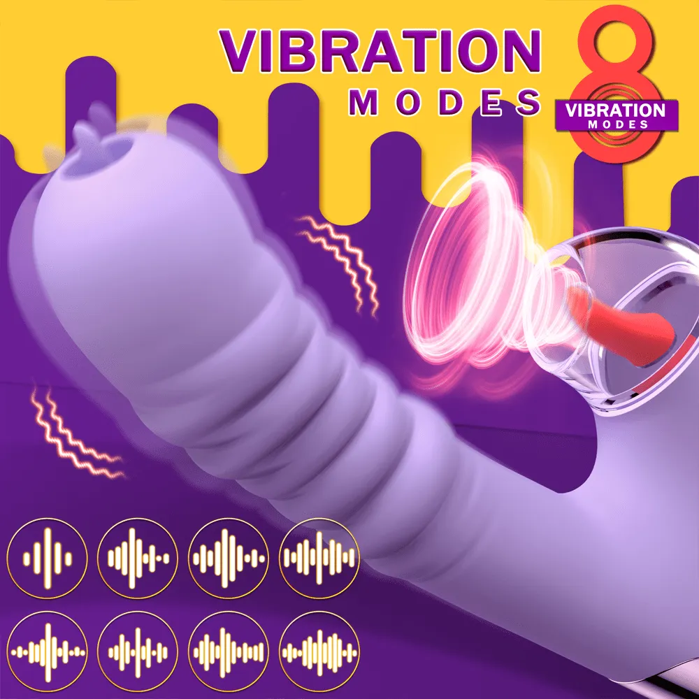 Lurevibe - Small Dinosaur Vibrator Telescopic Tongue Sucking Clit Stimulation Vibrator
