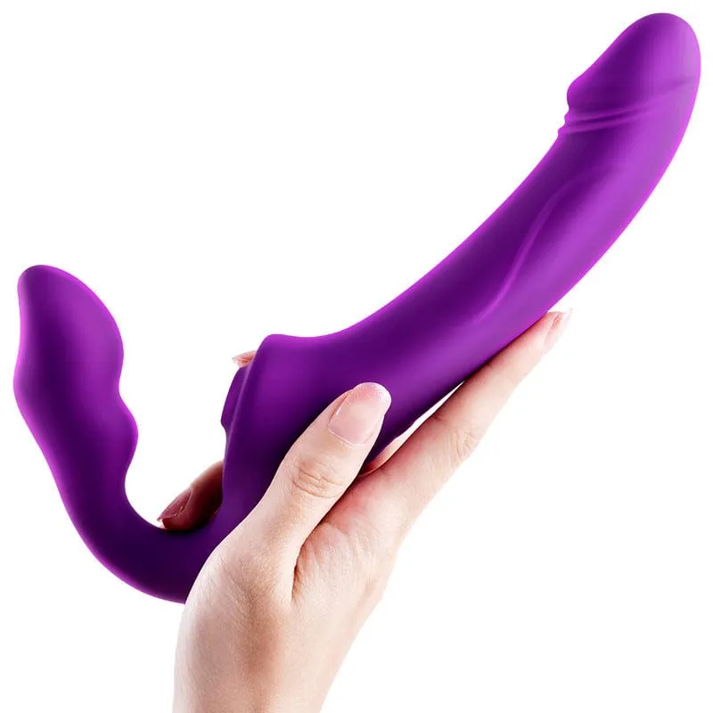 Lurevibe - Wireless Remote Control Vibrating Double Head Sucking Female Massage Stick