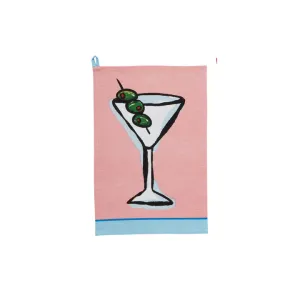 Mudpie Martini Colored Trim Cocktail Towel